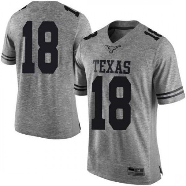Mens Texas Longhorns #18 Tremayne Prudhomme Gray Limited Embroidery Jersey
